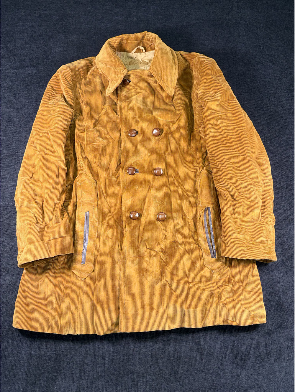 Vintage Bonds Imported Corduroy Peacoat Jacket Size 48R Made in Italy